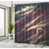 image:imageAmbesonne Outer Space Shower Curtain Planets Over Nebula Gas Cloud Space Galaxy Star Illustration Cloth Fabric Bathroom Decor Set with Hooks 69 W x 84 L Dried Rose Ivory