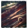 image:imageAmbesonne Outer Space Shower Curtain Planets Over Nebula Gas Cloud Space Galaxy Star Illustration Cloth Fabric Bathroom Decor Set with Hooks 69 W x 84 L Dried Rose Ivory