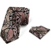 image:imageAmbesonne Victorian Mens Tie Set Black Lace Pattern with Geometric Shapes and Floral Inspirations Vintage Art Necktie Set Groom Handkerchief for Parties Weddings amp All Occasions Multicolor