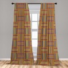 image:imageAmbesonne African Curtains Random Doodles Pattern Herringbone Indigenous Art Folk Features Window Treatments 2 Panel Set for Living Room Bedroom Pair of  28 x 63 Marigold MustardYellow Red
