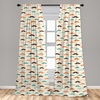 image:imageAmbesonne African Curtains Random Doodles Pattern Herringbone Indigenous Art Folk Features Window Treatments 2 Panel Set for Living Room Bedroom Pair of  28 x 63 Marigold MustardBrown Orange