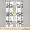 image:imageAmbesonne African Curtains Random Doodles Pattern Herringbone Indigenous Art Folk Features Window Treatments 2 Panel Set for Living Room Bedroom Pair of  28 x 63 Marigold MustardGreen Grey