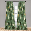 image:imageAmbesonne Bohemian Curtains Ethnic Pattern with Paisley Forms and Botanical Details Grunge Tribal Window Treatments 2 Panel Set for Living Room Bedroom Pair of  28 x 95 Khaki Pale Rust AmberFern Green Apricot Beige