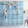image:imageAmbesonne Green Shower Curtain Futuristic Design of Poppy Flowers with Dreamy Petals and Scandi Lines Cloth Fabric Bathroom Decor Set with Hooks 69 W x 70 L Blue Grey Dark Cadet BlueWhite Pale Blue