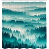 image:imageAmbesonne Green Shower Curtain Futuristic Design of Poppy Flowers with Dreamy Petals and Scandi Lines Cloth Fabric Bathroom Decor Set with Hooks 69 W x 70 L Blue Grey Dark Cadet BlueDark Seafoam Dark Teal