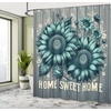 image:imageAmbesonne Green Shower Curtain Futuristic Design of Poppy Flowers with Dreamy Petals and Scandi Lines Cloth Fabric Bathroom Decor Set with Hooks 69 W x 70 L Blue Grey Dark Cadet BlueSeafoam Dark Sea Green
