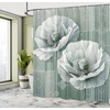 image:imageAmbesonne Green Shower Curtain Futuristic Design of Poppy Flowers with Dreamy Petals and Scandi Lines Cloth Fabric Bathroom Decor Set with Hooks 69 W x 70 L Blue Grey Dark Cadet BlueBlue Grey Dark Cadet Blue