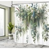 image:imageAmbesonne Green Shower Curtain Futuristic Design of Poppy Flowers with Dreamy Petals and Scandi Lines Cloth Fabric Bathroom Decor Set with Hooks 69 W x 70 L Blue Grey Dark Cadet BlueGreen Blue and White