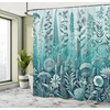 image:imageAmbesonne Green Shower Curtain Futuristic Design of Poppy Flowers with Dreamy Petals and Scandi Lines Cloth Fabric Bathroom Decor Set with Hooks 69 W x 70 L Blue Grey Dark Cadet BluePale Teal Seafoam