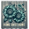 image:imageAmbesonne Green Shower Curtain Futuristic Design of Poppy Flowers with Dreamy Petals and Scandi Lines Cloth Fabric Bathroom Decor Set with Hooks 69 W x 70 L Blue Grey Dark Cadet BlueSeafoam Dark Sea Green