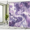 image:imageAmbesonne Green Shower Curtain Futuristic Design of Poppy Flowers with Dreamy Petals and Scandi Lines Cloth Fabric Bathroom Decor Set with Hooks 69 W x 70 L Blue Grey Dark Cadet BlueQuartz Pale Mauve and Lilac