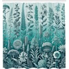 image:imageAmbesonne Green Shower Curtain Futuristic Design of Poppy Flowers with Dreamy Petals and Scandi Lines Cloth Fabric Bathroom Decor Set with Hooks 69 W x 70 L Blue Grey Dark Cadet BluePale Teal Seafoam