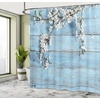 image:imageAmbesonne Green Shower Curtain Futuristic Design of Poppy Flowers with Dreamy Petals and Scandi Lines Cloth Fabric Bathroom Decor Set with Hooks 69 W x 70 L Blue Grey Dark Cadet BlueWhite Pale Blue