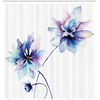 image:imageAmbesonne Green Shower Curtain Futuristic Design of Poppy Flowers with Dreamy Petals and Scandi Lines Cloth Fabric Bathroom Decor Set with Hooks 69 W x 70 L Blue Grey Dark Cadet BlueWhite Purple