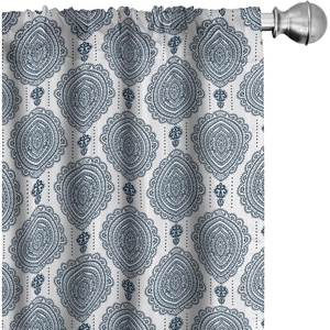 image:imageAmbesonne African Curtains Random Doodles Pattern Herringbone Indigenous Art Folk Features Window Treatments 2 Panel Set for Living Room Bedroom Pair of  28 x 63 Marigold MustardPetrol Blue
