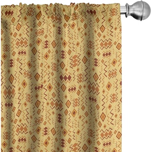 image:imageAmbesonne African Curtains Random Doodles Pattern Herringbone Indigenous Art Folk Features Window Treatments 2 Panel Set for Living Room Bedroom Pair of  28 x 63 Marigold MustardMarigold Mustard