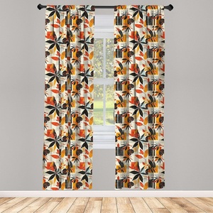 image:imageAmbesonne African Curtains Random Doodles Pattern Herringbone Indigenous Art Folk Features Window Treatments 2 Panel Set for Living Room Bedroom Pair of  28 x 63 Marigold MustardBlack Vermilion Mustard