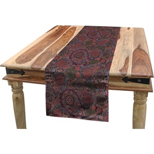 image:imageAmbesonne Tribal Table Runner Prehistoric Traditional Aztec Folk Motif with Geometric Triangles Native Design Dining Room Kitchen Rectangular Runner 16 X 72 Cream TealBurgundy Green
