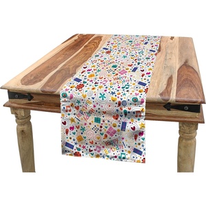 image:imageAmbesonne Tribal Table Runner Prehistoric Traditional Aztec Folk Motif with Geometric Triangles Native Design Dining Room Kitchen Rectangular Runner 16 X 72 Cream TealIndigo Purple