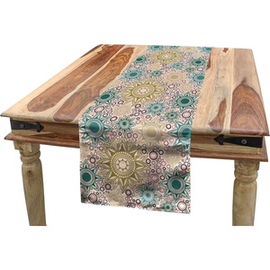 image:imageAmbesonne Tribal Table Runner Prehistoric Traditional Aztec Folk Motif with Geometric Triangles Native Design Dining Room Kitchen Rectangular Runner 16 X 72 Cream TealTan Teal