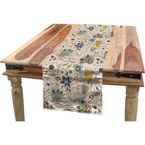 image:imageAmbesonne Tribal Table Runner Prehistoric Traditional Aztec Folk Motif with Geometric Triangles Native Design Dining Room Kitchen Rectangular Runner 16 X 72 Cream TealCoffee Blue