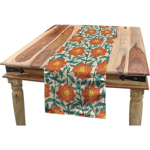 image:imageAmbesonne Tribal Table Runner Prehistoric Traditional Aztec Folk Motif with Geometric Triangles Native Design Dining Room Kitchen Rectangular Runner 16 X 72 Cream TealVermilion Turquoise
