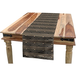 image:imageAmbesonne Tribal Table Runner Prehistoric Traditional Aztec Folk Motif with Geometric Triangles Native Design Dining Room Kitchen Rectangular Runner 16 X 72 Cream TealTan Grey