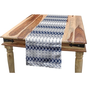 image:imageAmbesonne Tribal Table Runner Prehistoric Traditional Aztec Folk Motif with Geometric Triangles Native Design Dining Room Kitchen Rectangular Runner 16 X 72 Cream TealIndigo Blue