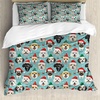 image:imageAmbesonne Christmas Duvet Cover Set Whimsical Happy Dogs and Puppies with Santas Hat Illustration Print Decorative 2 Piece Bedding Set with 1 Pillow Sham Twin Size Seafoam Vermilion GreenSeafoam Vermilion Green
