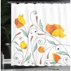 image:imageAmbesonne Flower Shower Curtain Blooming Orchid Spring Bouquet Romance Wedding Themed Natural Beauties Fragrance Cloth Fabric Bathroom Decor Set with Hooks 69 W x 84 L Off White Reseda GreenMint Orange