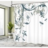 image:imageAmbesonne Flower Shower Curtain Blooming Orchid Spring Bouquet Romance Wedding Themed Natural Beauties Fragrance Cloth Fabric Bathroom Decor Set with Hooks 69 W x 84 L Off White Reseda GreenDark Emerald
