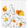 image:imageAmbesonne Flower Shower Curtain Blooming Orchid Spring Bouquet Romance Wedding Themed Natural Beauties Fragrance Cloth Fabric Bathroom Decor Set with Hooks 69 W x 84 L Off White Reseda GreenMint Orange