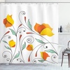 image:imageAmbesonne Flower Shower Curtain Blooming Orchid Spring Bouquet Romance Wedding Themed Natural Beauties Fragrance Cloth Fabric Bathroom Decor Set with Hooks 69 W x 84 L Off White Reseda GreenMint Orange