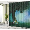 image:imageAmbesonne Flower Shower Curtain Blooming Orchid Spring Bouquet Romance Wedding Themed Natural Beauties Fragrance Cloth Fabric Bathroom Decor Set with Hooks 69 W x 84 L Off White Reseda GreenMulticolor Forest Green