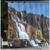 image:imageAmbesonne Flower Shower Curtain Blooming Orchid Spring Bouquet Romance Wedding Themed Natural Beauties Fragrance Cloth Fabric Bathroom Decor Set with Hooks 69 W x 84 L Off White Reseda GreenEcru Blue