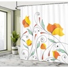 image:imageAmbesonne Flower Shower Curtain Blooming Orchid Spring Bouquet Romance Wedding Themed Natural Beauties Fragrance Cloth Fabric Bathroom Decor Set with Hooks 69 W x 84 L Off White Reseda GreenMint Orange