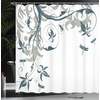 image:imageAmbesonne Flower Shower Curtain Blooming Orchid Spring Bouquet Romance Wedding Themed Natural Beauties Fragrance Cloth Fabric Bathroom Decor Set with Hooks 69 W x 84 L Off White Reseda GreenDark Emerald