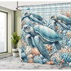 image:imageAmbesonne Turquoise Shower Curtain Green Tones Misty Woodland Scenery Featuring Mountain Range Landscape Cloth Fabric Bathroom Decor Set with Hooks 69 W x 75 L Dark Seafoam Dark TealSalmon and Sea Blue