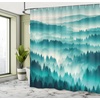 image:imageAmbesonne Turquoise Shower Curtain Green Tones Misty Woodland Scenery Featuring Mountain Range Landscape Cloth Fabric Bathroom Decor Set with Hooks 69 W x 75 L Dark Seafoam Dark TealDark Seafoam Dark Teal
