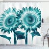 image:imageAmbesonne Turquoise Shower Curtain Green Tones Misty Woodland Scenery Featuring Mountain Range Landscape Cloth Fabric Bathroom Decor Set with Hooks 69 W x 75 L Dark Seafoam Dark TealSeafoam Petrol Blue White