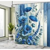 image:imageAmbesonne Turquoise Shower Curtain Green Tones Misty Woodland Scenery Featuring Mountain Range Landscape Cloth Fabric Bathroom Decor Set with Hooks 69 W x 75 L Dark Seafoam Dark TealDark Turquoise and Off White