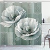 image:imageAmbesonne Turquoise Shower Curtain Green Tones Misty Woodland Scenery Featuring Mountain Range Landscape Cloth Fabric Bathroom Decor Set with Hooks 69 W x 75 L Dark Seafoam Dark TealBlue Grey Dark Cadet Blue