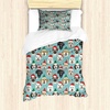 image:imageAmbesonne Christmas Duvet Cover Set Whimsical Happy Dogs and Puppies with Santas Hat Illustration Print Decorative 2 Piece Bedding Set with 1 Pillow Sham Twin Size Seafoam Vermilion GreenSeafoam Vermilion Green