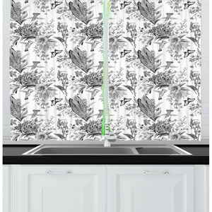 image:imageAmbesonne Sloth Kitchen Curtains Cartoon Character Sleeping on Branch Jungle Animal in Night Sky Theme Window Drapes 2 Panel Set for Kitchen Cafe Decor 55 x 39 Plum Brown GreenPale Grey White