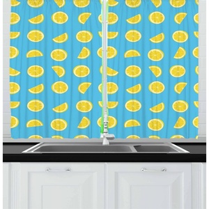 image:imageAmbesonne Sloth Kitchen Curtains Cartoon Character Sleeping on Branch Jungle Animal in Night Sky Theme Window Drapes 2 Panel Set for Kitchen Cafe Decor 55 x 39 Plum Brown GreenSky Blue Yellow