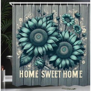 image:imageAmbesonne Turquoise Shower Curtain Green Tones Misty Woodland Scenery Featuring Mountain Range Landscape Cloth Fabric Bathroom Decor Set with Hooks 69 W x 75 L Dark Seafoam Dark TealSeafoam Dark Sea Green