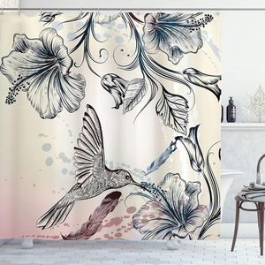 image:imageAmbesonne Turquoise Shower Curtain Green Tones Misty Woodland Scenery Featuring Mountain Range Landscape Cloth Fabric Bathroom Decor Set with Hooks 69 W x 75 L Dark Seafoam Dark TealTeal Brown