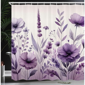 image:imageAmbesonne Turquoise Shower Curtain Green Tones Misty Woodland Scenery Featuring Mountain Range Landscape Cloth Fabric Bathroom Decor Set with Hooks 69 W x 75 L Dark Seafoam Dark TealLilac Pale Grey Blush
