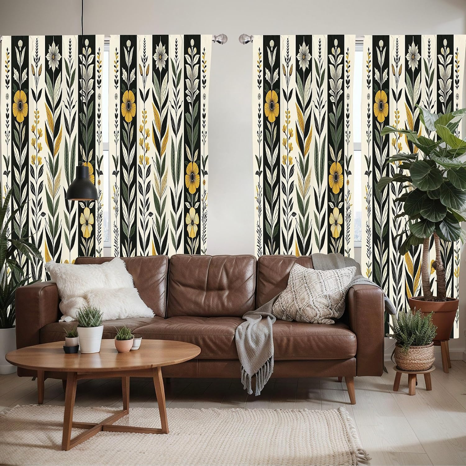 image:imageAmbesonne Paisley Curtains Bohemian Design Creamy Neutral Colored Ornament Ethnic Floral Leafy Window Treatments 2 Panel Set for Living Room Bedroom Pair of  28 x 63 Ivory Pale Sepia DimgrayEarth Yellow Laurel Green