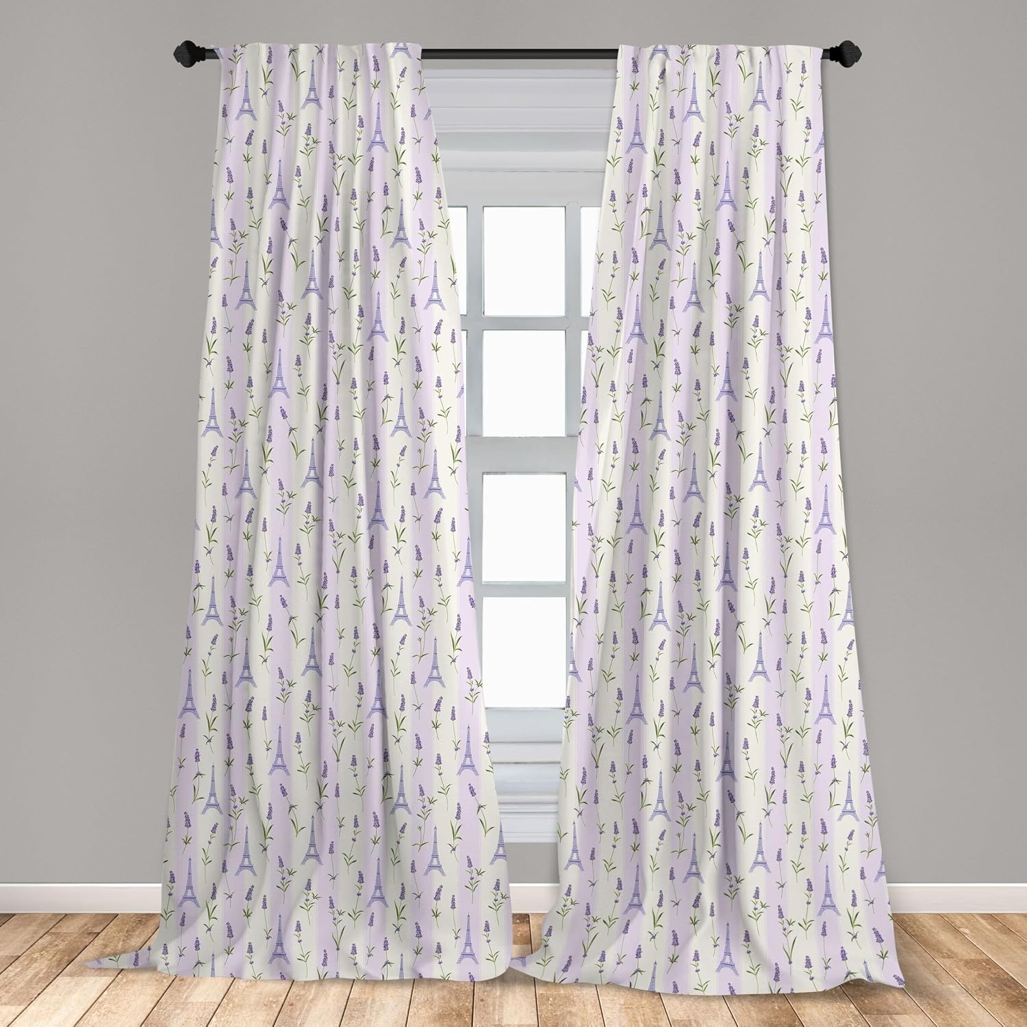 image:imageAmbesonne Paisley Curtains Bohemian Design Creamy Neutral Colored Ornament Ethnic Floral Leafy Window Treatments 2 Panel Set for Living Room Bedroom Pair of  28 x 63 Ivory Pale Sepia DimgrayPurple White
